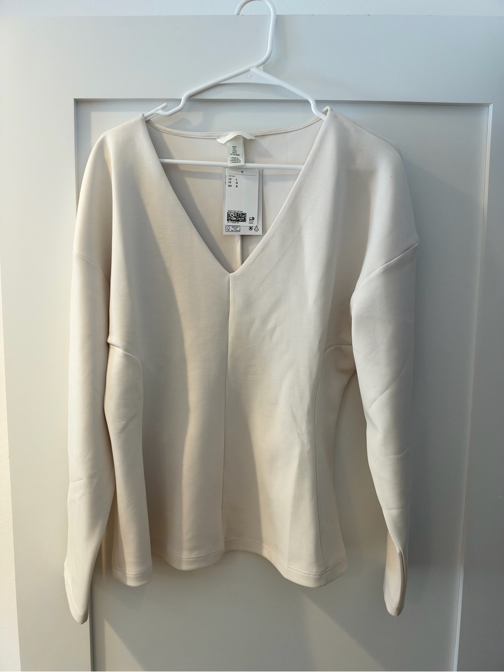 H&M Off-White V-Neck Sweater